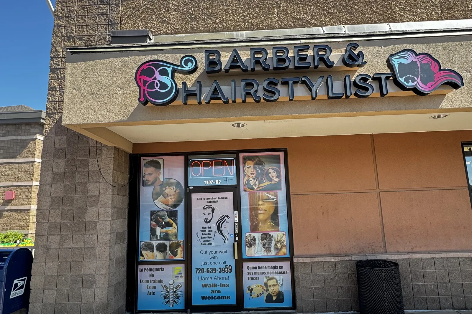 PS Barber & Hairstylist storefront on W 84th Ave